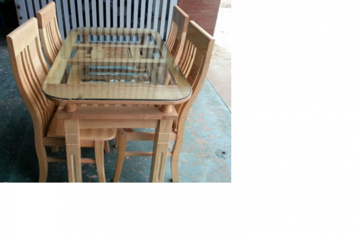 BÀN ĂN 1.2M GỖ SỒI NGA 2 TẦNG (4 GHẾ)