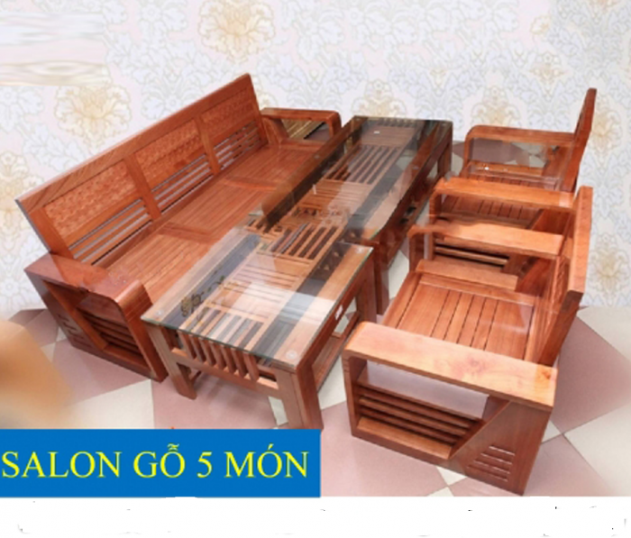 SALON GỖ SỒI TỰ NHIÊN MÀU XOAN 