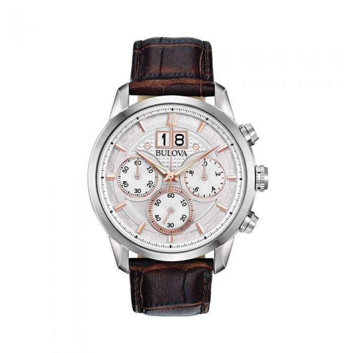 Bulova 96B309 Nam Dây Da 44mm
