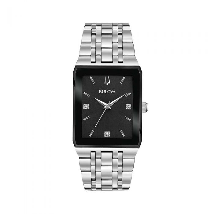 Bulova 96D145 Nam Mặt Chữ Nhật Đính Diamond 45x30mm