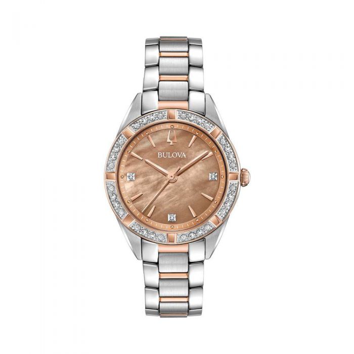 Bulova 98R264 Nữ Mặt Xà Cừ Đính Diamonds 32.5mm