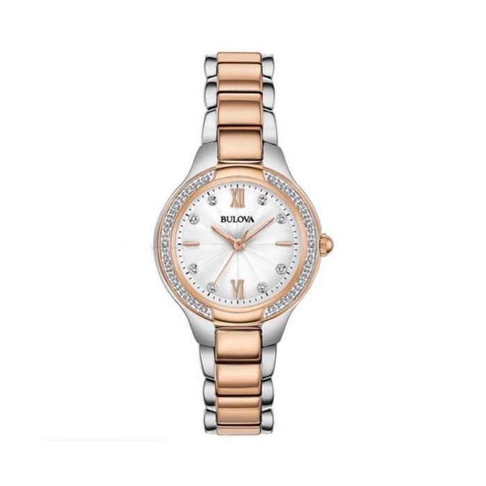  Bulova 98R272 Nữ Đính Diamonds Thép Không Gỉ 28mm