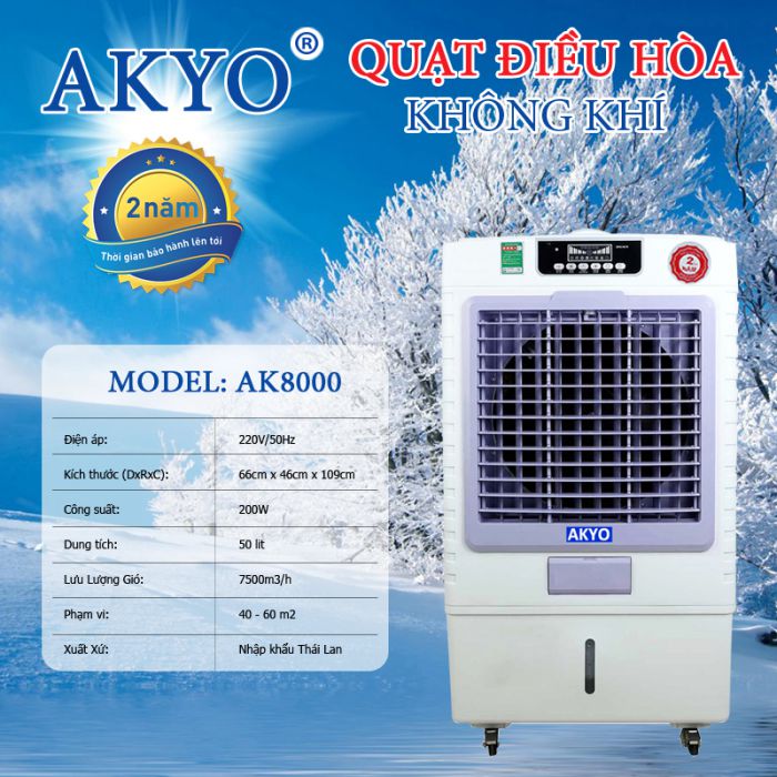 QUẠT ĐIỀU HÒA KHÔNG KHÍ AKYO AK8000