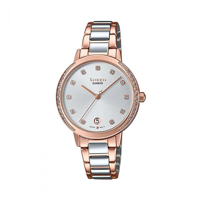 Đồng Hồ Casio SHE-4056SPG-7AUDF Nữ Đính Swarovski Lịch Ngày 32m