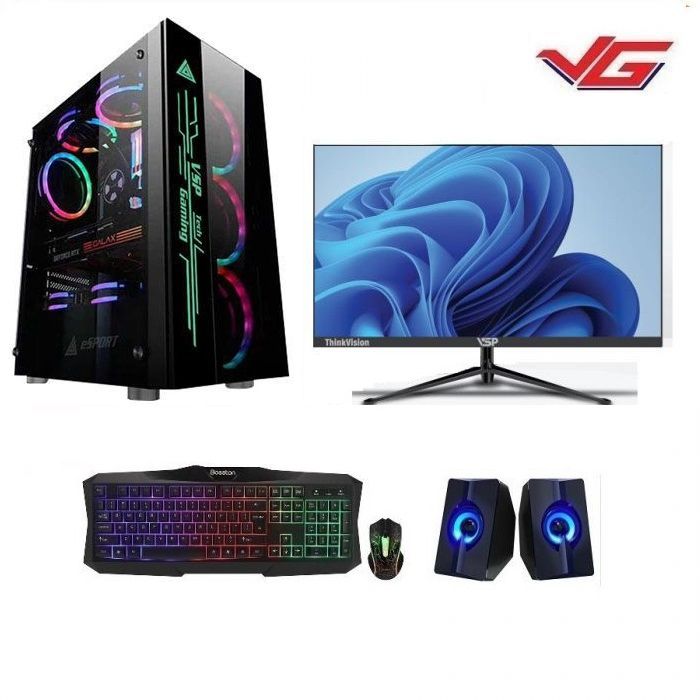 Máy Bộ Game thủ i3-10100F RAM 8G/HDD 500/SSD 120GB/CARD RỜI GTX 1050 4G /LCD 24 Cong