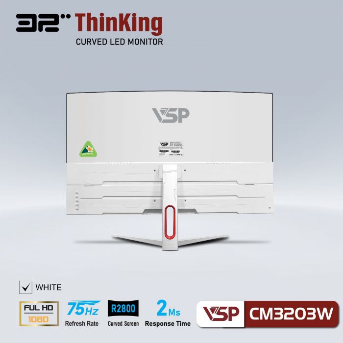LCD 32" VSP ThinKing VL32 CM3203W FHD 75Hz LED 5Ms Gaming Monitor Cong (Trắng)