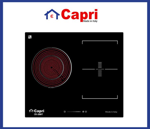 Bếp điện 3 có 1 Hồng Ngoại và 2 Từ đa điểm  Capri CR 836KT 