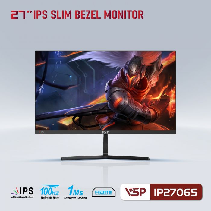 Màn hình phẳng LED tràn viền Slim Bezel VSP V2706S