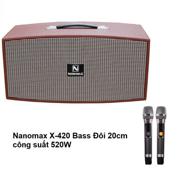 Loa Karaoke Xách Tay Nanomax X420 – Bass Đôi 20, 520W