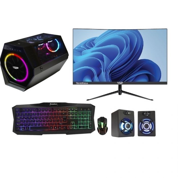 Máy bộ dựng phim 2K CPU i5 10400F / RAM 16GB-3200/ SSD 240 - HDD 500 / VGA 1650 4GB-DDR5 / LCD 24" Cong