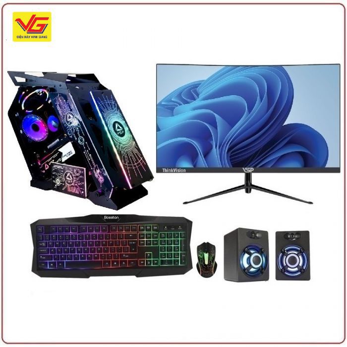 MÁY BỘ LIVETREAM CORE I5 12400F RAM 16/3200 SSD 256GB  VGA RX580 8GB 27INCH