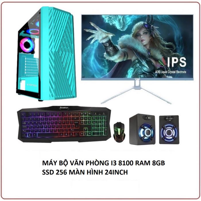 MÁY BỘ VĂN PHÒNG I3 8100 RAM 8GB SSD 240GB MÀN HÌNH 24 INCH