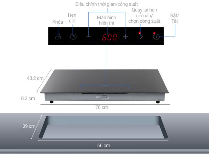Bếp từ hồng ngoại lắp âm Midea MC-IHD361 