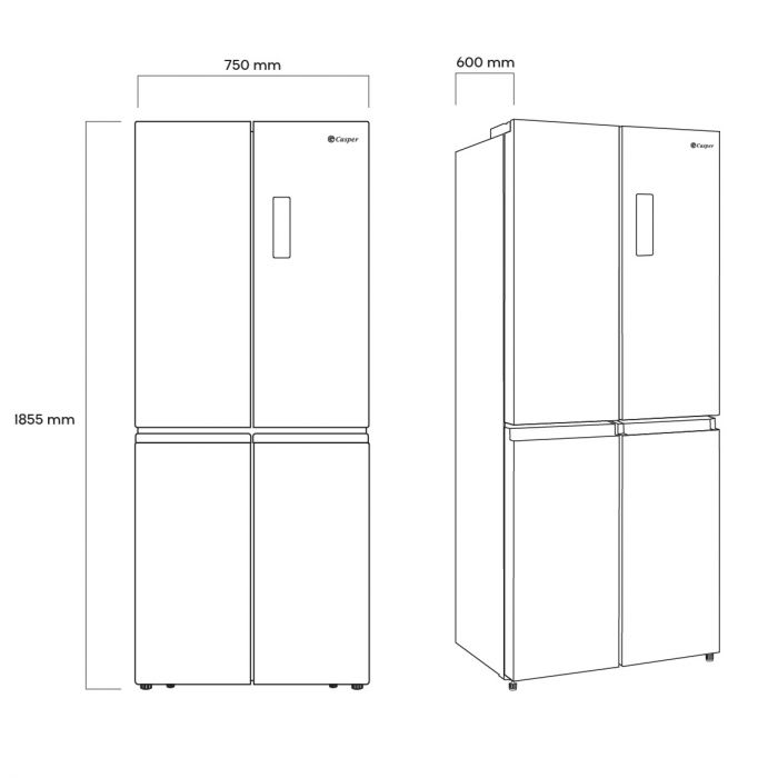 Tủ lạnh Casper 432 lít RM-E432PBS Multi Door 4 cánh 2025 