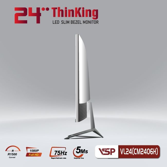 Màn hình VSP VL24 CM2406H White | 24 inch, Full HD, VA, Cong 