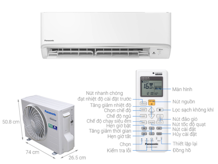  Panasonic 24.000 BTU 1 chiều inverter CU/CS-RU24CKH-8D (2026) 